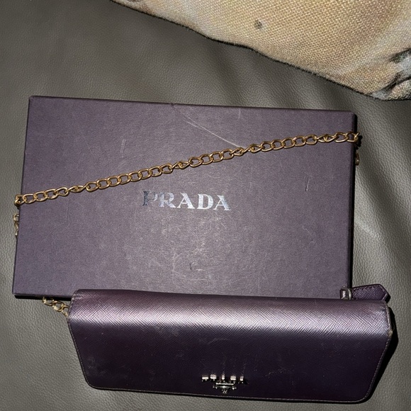 Price drop📣PRADA metallic purple wallet Saffiano leather rare BOX INCLUDED!💜 - Picture 12 of 12